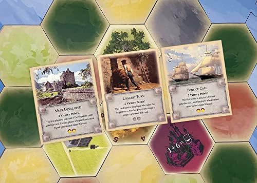 Longest Turn, Most Developed and Port of Call Cards compatible with Catan's Settlers of Catan 5th Edition, Seafarers