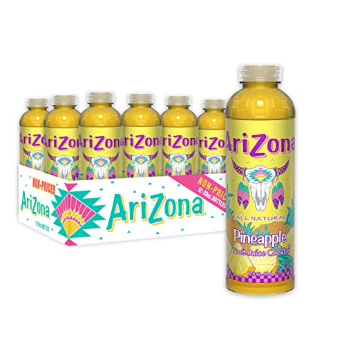 AriZona Pineapple Fruit Juice Cocktail, 20 Fl Oz (Pack of 12)