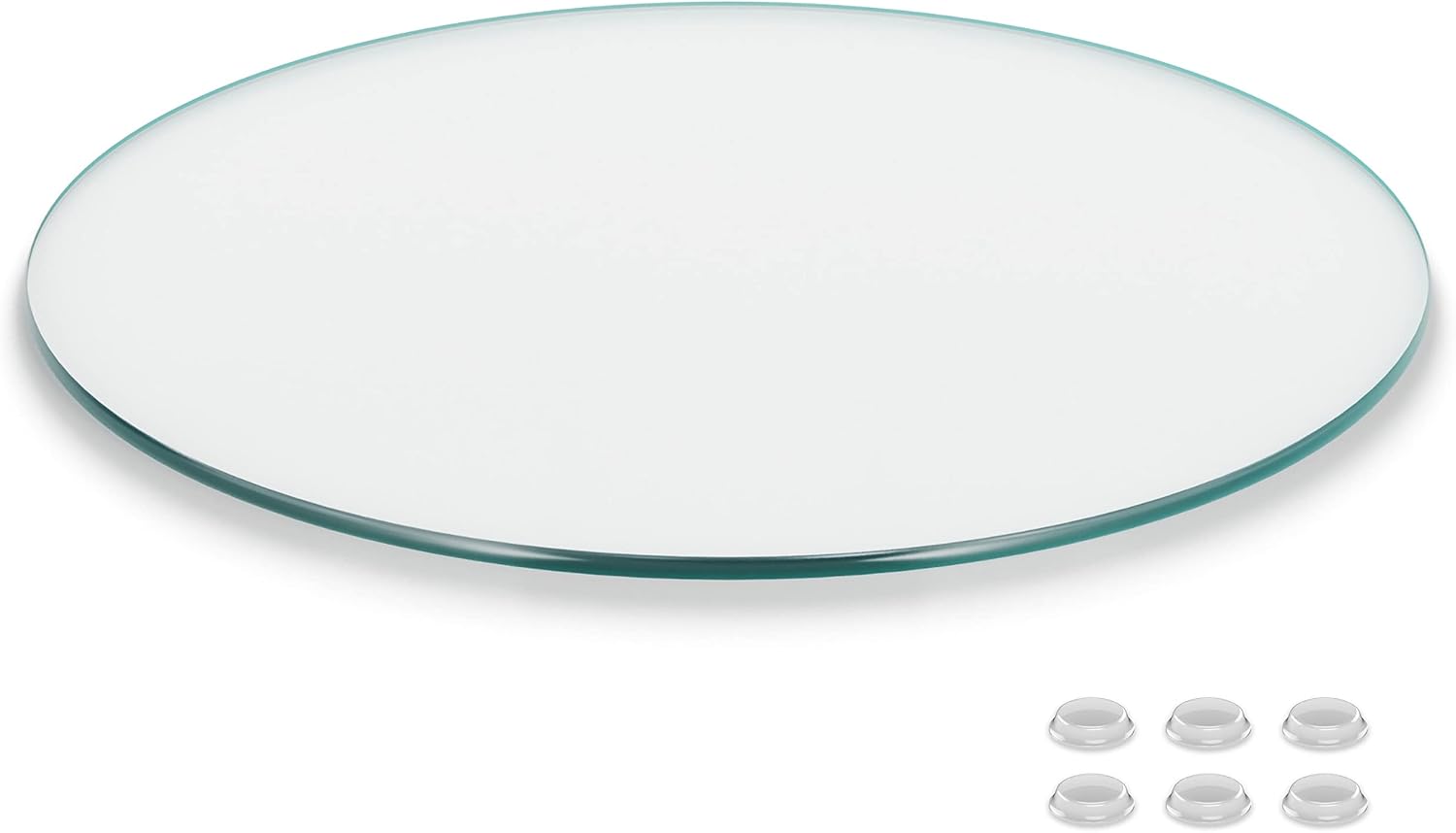 The Better Bevel 12 inch Round Glass Table Top - Clear Tempered Glass Surface Protector - Safe Pencil Polished Edge - Coffee, Dining and End Table