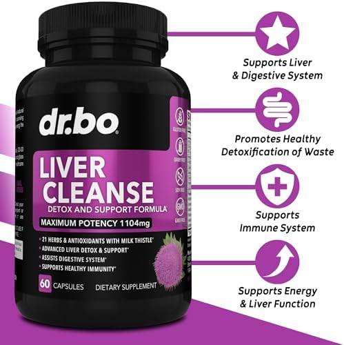 Liver Cleanse Detox Support Supplement - Complete Health Repair Pills with Artichoke, Berberine