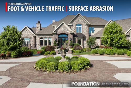 Armor AR350 Low Gloss Wet Look Concrete Sealer 1 Gallon - Professional Grade Color Enhancing Solvent Based Acrylic Sealer for Exterior Concrete and Pavers - 700 VOC