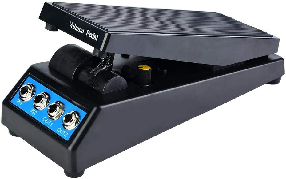Guitar Volume Pedal DF1511A Guitar Stereo Volume Pedal DJ with Amplitude Adjustment Knob Volume Control Dual Input and Output