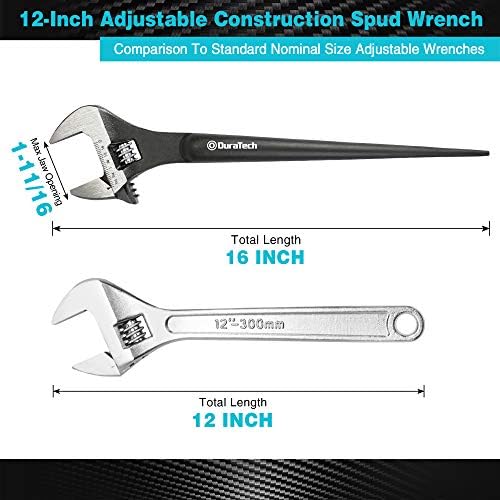 DURATECH 8-Inch Adjustable Construction Spud Wrench