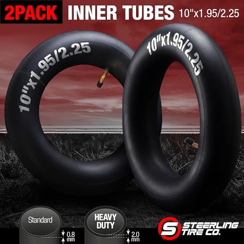 10x2 Inner Tube for Scooters & Power Chairs with an Angled Valve Stem (2-Pack) - Thorn Resistant & 3X Thicker Than OEM - Compatible with 10x1.90