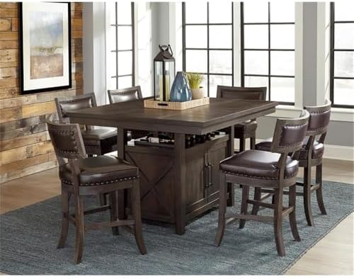 Homelegance Oxton 2-Piece Pack Counter Height Chair, Cherry