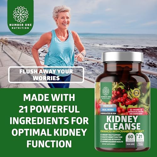 Kidney Support 21 Herbs with Cranberry Astragalus Uva Ursi, 60 Caps