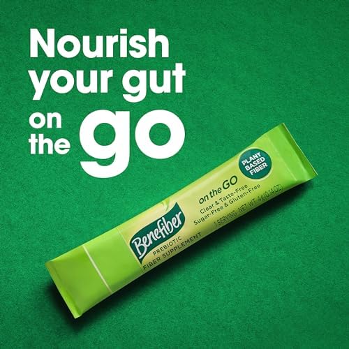 Benefiber On The Go Prebiotic Fiber Supplement Powder for Digestive Health, Daily Fiber Powder