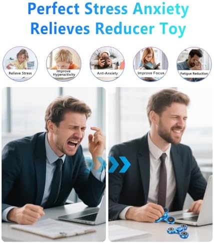 Metal Fidget Spinner Toy Cool Fidget Spinners for Adults and Kids | Stainless Steel Bearing, High Speed 2-5 Min Spins