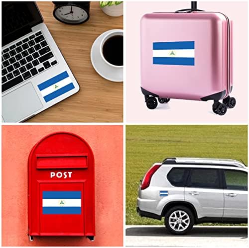 QQSD Nicaragua Flag Sticker Nicaraguan Decal in Multiple Sizes, 3 Pack, 11.7 x 8.3 Inches