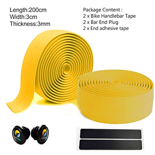 TOPCABIN® Camouflage Series Comfort Gel Road Bike Handlebar Tape Bike Bar Tape with Reflective Bar Plugs