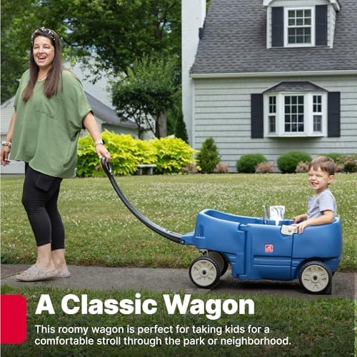 Step2 Wagon for Two Plus, Kids Ride On Toy, Stroller Substitute, Includes Seat Belts, Made of Durable Plastic, Max Weight 75 lbs.