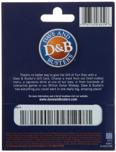 Dave & Buster's Physical Gift Card - $25