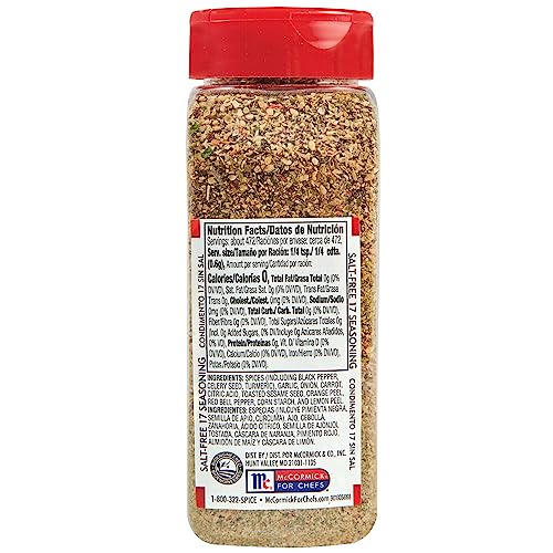 Lawry's Salt Free 17 Seasoning, 10 oz - One 10 Ounce Container of 17 Seasoning Spice Blend Including Toasted Sesame Seeds, Turmeric, Basil and Red Bell Pepper for Seafood Poultry and Beef