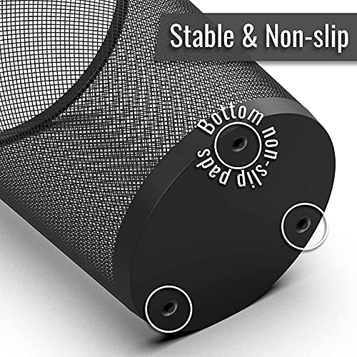 Zuvo Waste Basket | Metal Wire Mesh Bin | Pack of 2 | Lightweight & Stylish | Ideal Trash Can for Home & Office Waste | 4 Gallon (Black)