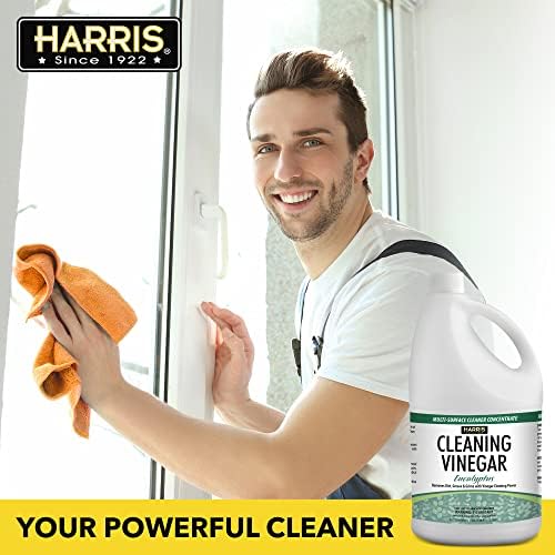 Harris Multi-Purpose Vinegar Household Surface Cleaner, Orange Scent, 128oz, Easy Pour Funnel Included
