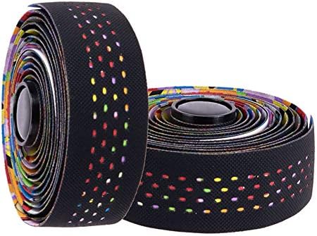Tvoip 2 Rolls Soft Road Bike Bicycle Handlebar Cork EVA PU Bar Tape Professional Cycling Damping Anti-Vibration Wrap