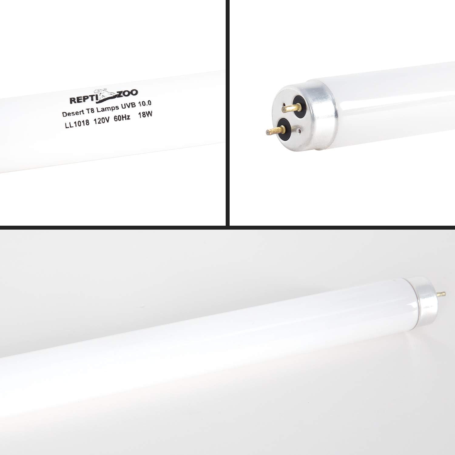 REPTI ZOO Reptile 18W 10.0 UVB Fluorescent Bulb Lamp Desert T8 Bulb 24 Inches