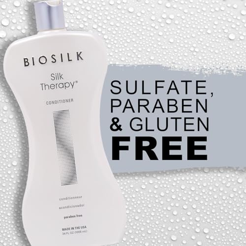 BioSilk Silk Therapy Duo Set, Shampoo & Conditioner for Gentle Cleansing, Moisturizing & Shiny Hair, Smooth, Replenished Hair, Sulfate-Free, Paraben-Free, Cruelty-Free, 12 Oz Each (Pack of 2)