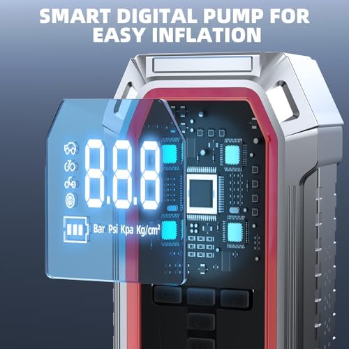 Jump Starter with Air Compressor, 5000A Peak Car Battery Jump Starter(9.0 Gas/8.0L Diesel)