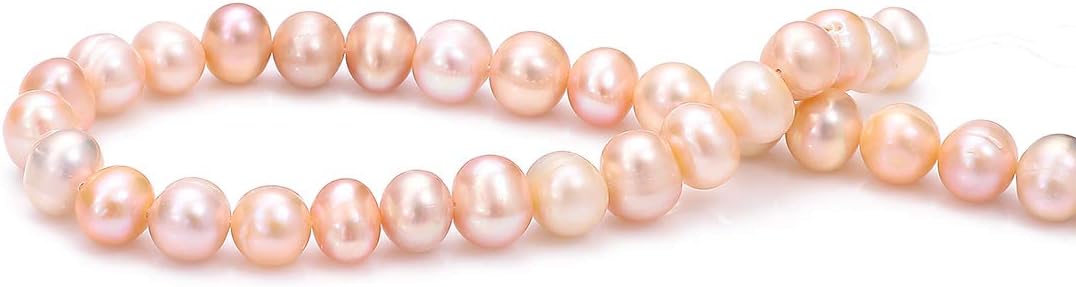 BEADIA Natural Pearl Beads Side Hole 7-8mm Purple Freshwater Cultured Loose Gemstone Beads for DIY Jewelry Making 13.8''/Strand