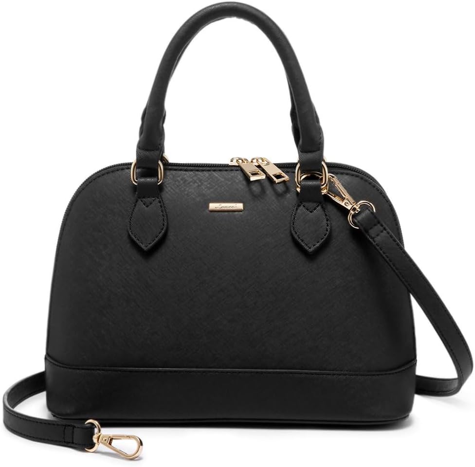 LOVEVOOK Purse for Women, Crossbody Dome Satchel Handbag with Double Zip