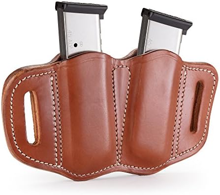 1791 Gunleather Double Mag Pouch, Single Stack 9mm, 40, 45 Magazine Holder | Double magazine pouch fits most 1911 single stack mags, handcrafted with 100% American steerhide leather