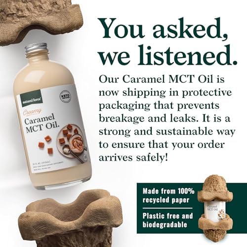 Natural Force Creamy Vanilla MCT Oil – Non Dairy, Keto Certified, Emulsified MCTs for Low-Carb, Ketogenic Coffee, Smoothies