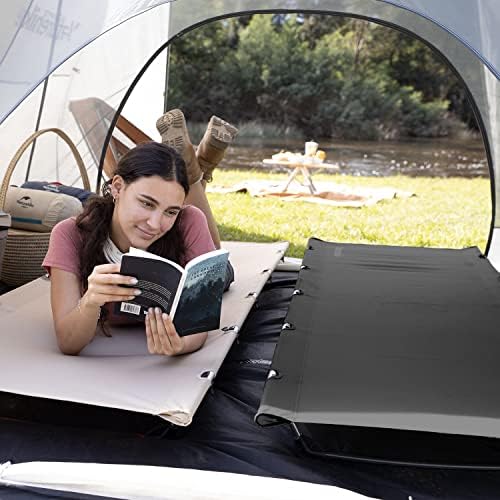 Naturehike GreenWild Camping Cot, Ultralight Folding Backpacking Cot, Supports 330lbs, Portable Camping Bed for Adults for Camping Hiking Travel Home
