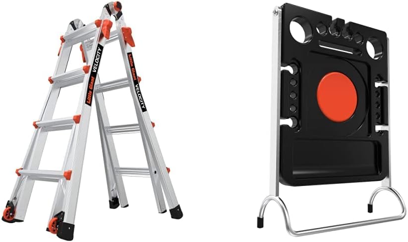 Little Giant Velocity, Aluminum Ladder, 14 ft Reach, 15413-001 | Telescoping Multi-Position Ladder with Extension, A-Frame, 90-Degree & Trestle Modes, 300 lbs. Rating