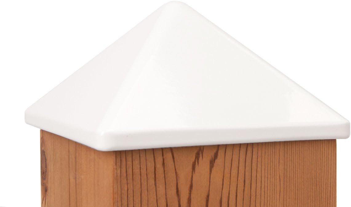 Heavy Duty Aluminum Pyramid Post Cap 6x6 (5-1/2" x 5-1/2") White