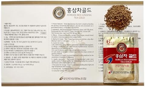 Pocheon 300g(10.6oz), Korean 6Years Panax Red Ginseng Root Extract Tea Gold, 100 Tea Bags, 15% Ginseng Extract, Natural Immune Support