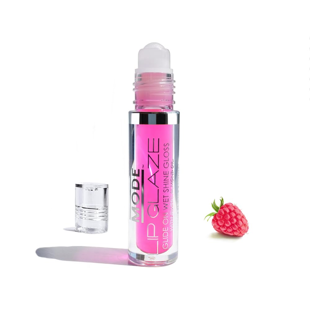 MODE Lip Glaze Cotton Candy Flavored Lip Gloss, Hydrating Sheer Wet Shine, Skincare Fruit Oils