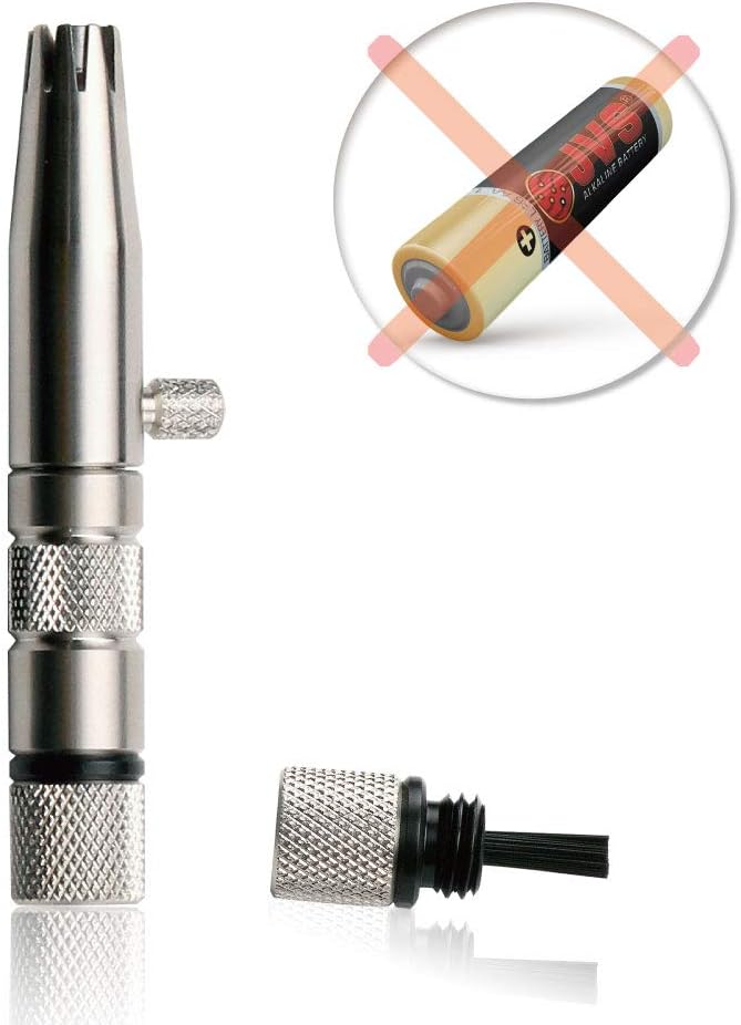 ROYAL [Made in Korea] Premium Manual Nose Hair Trimmer for Men Silver Bullet, Battery-Free, Stainless Steel Rotary Blade Grooming Tool, Waterproof