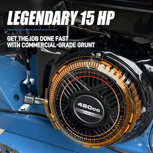 15HP Commercial Stump Grinder - 420cc Gas Powered Tree Stump Remover with Electric Start, 12" Cutting Wheel, 9 Tungsten Teeth