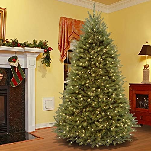 National Tree Company 7.5ft Pre-Lit Dunhill Fir Artificial Christmas Tree | 700 LED Lights, 10 Light Functions, 2,514 Tips, Foot Pedal, Includes Stand, Green