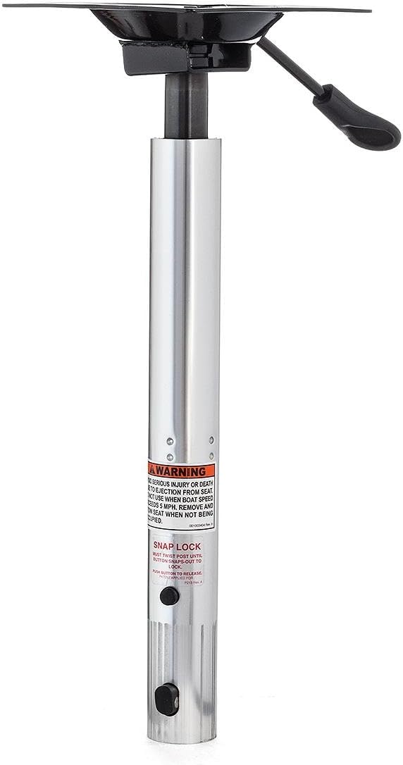Attwood Snap-Lock Seat Pedestal 15.8-19.3 Inch | Adjustable Height, Heavy-Duty Aluminum Construction, Corrosion Resistant Finish