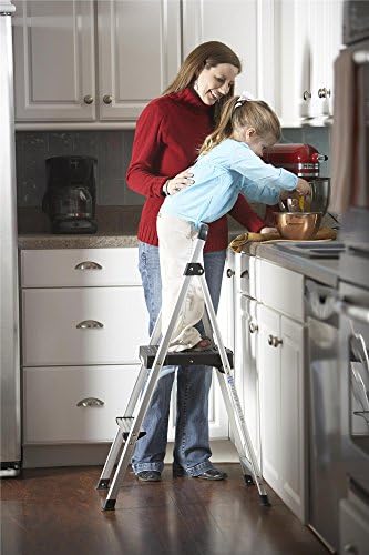 COSCO 2 Step Lite Solutions Folding Step Stool, Aluminum/Black