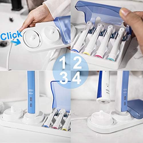 Toothbrush Holder Holder Compatible with Oral-B Electric toothbrushes handpiece, Stand for 4-Push-on Brushes