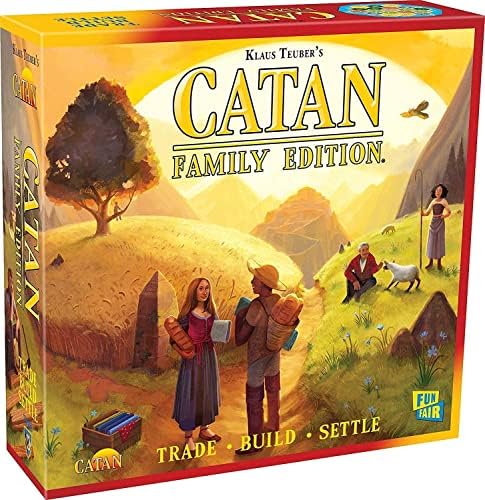 CATAN Family Edition Board Game - Embark on a Quest for Settlement! Strategy Game for Kids & Adults, Ages 10+, 3-4 Players, 60 Minute Playtime