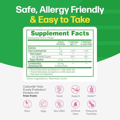 Culturelle Kids Packets Daily Probiotic Supplement | Helps Support a Healthy Immune & Digestive System* | #1 Pediatrician Recommended Brand††† | 50 Single Packets | Package May Vary | From the #1 Pediatrician-Recommended Brand± Digestive Gut Health & Imm…