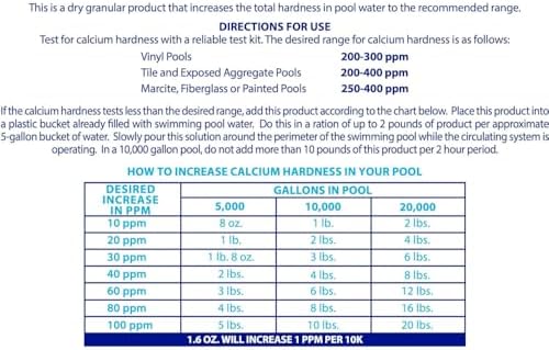 Robelle 8-Pounds Premium Pool Calcium Up | Pool Calcium Hardness Increaser, 100% Calcium Chloride, 8 ounces raises calcium hardness level 10 ppm per 5,000 gallons
