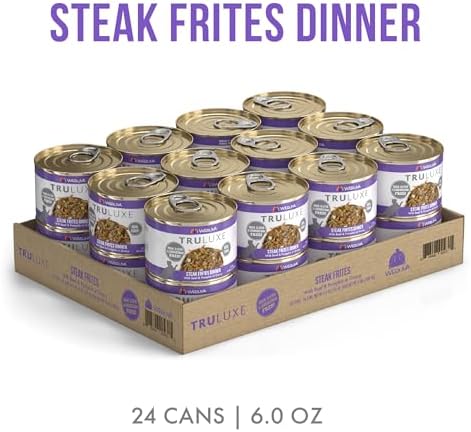 Weruva TruLuxe Cat Food, Steak Frites Dinner with Beef & Pumpkin in Gravy, 6oz Can (Pack of 24)