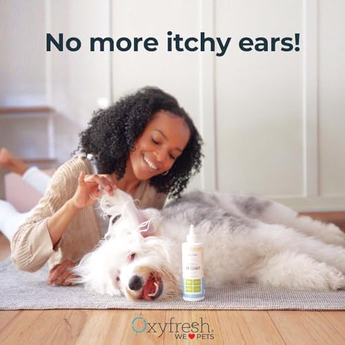 Oxyfresh Advanced Ear Cleanser for Dogs & Cats – Fast Acting Pet Ear Wash | Gentle Ear Cleanser for Dogs Works Great for Routine Dog Ear Wash and