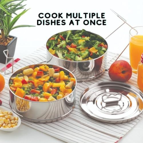 Stackable Stainless Steel Insert Pans - Inserts for Instant Pot - Pan for Instapot - Accessories for Instant Pot- FITS 6 QT and Above - Single Size - Pressure Cooker Steamer Pan Accessories