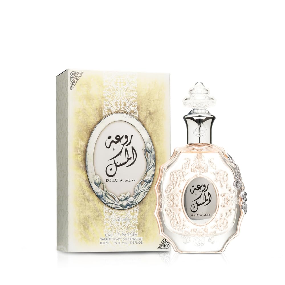 Lattafa Perfumes Rouat Al Musk for Unisex Eau de Parfum Spray, 3.40 Ounces / 100 ml