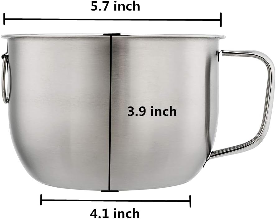 18/8 Stainless Steel Leak Proof Food Storage Container with Handle and Lid, Snack Bowl, Stainless Steel Bento Lunch Box, Soup Bowl, Noodle Pot