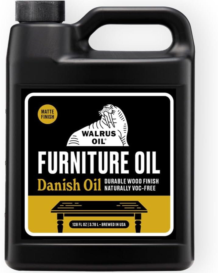 WALRUS OIL - Furniture Oil, 100% Natural. Finish, Restore, and Protect Wood. VOC-Free, (128oz) 1 Gallon