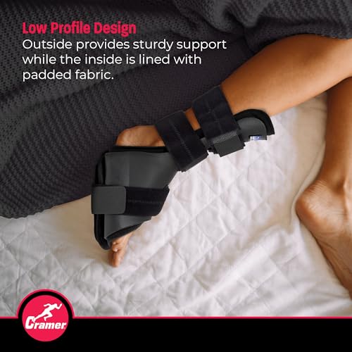 Cramer Dorsal Night Splint, Small, Foot Brace for Plantar Fasciitis Support, Lightweight Low-Profile Sleep Aid, Adjustable Arch Alignment Splint for Left or Right Foot, Slip-Resistant Fit
