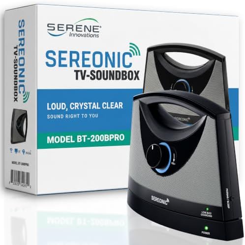 SEREONIC Portable Wireless Speakers for Smart TV - Ideal for TV Watching Without The Blaring Volume - Designed for Hard of Hearing, Elderly