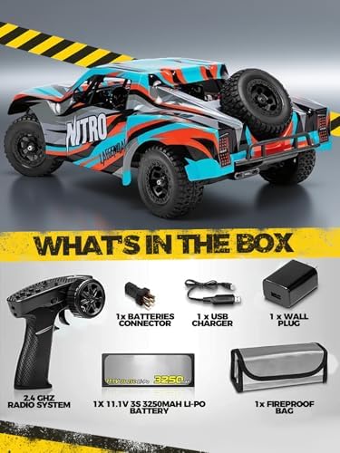 1/8 Scale Brushless RC Cars for Adults，Max 40mph Electric Off-Road Monster Truck
